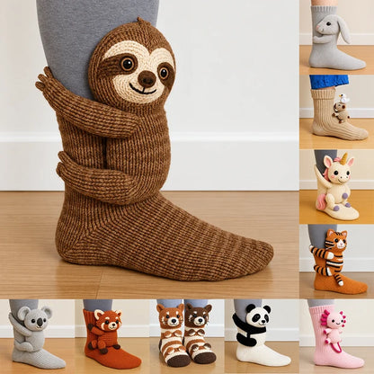 Cozy Animal Hug Socks™ | Cute Plush Character Socks Gift