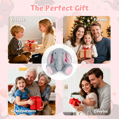 Customizable Ear Text Plush Elephant – Personalized Name Gift for Kids & Loved Ones