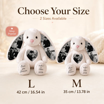 Bunny Plush – Personalized Heart & Ear Photo