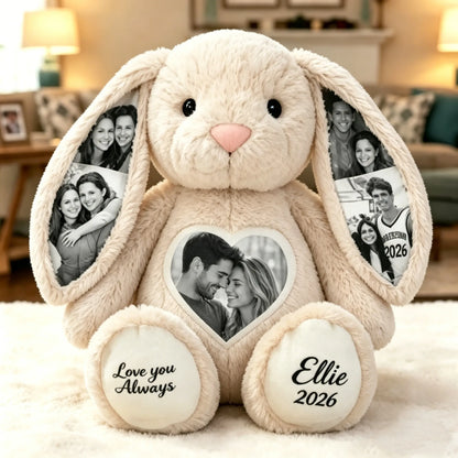 Bunny Plush – Personalized Heart & Ear Photo