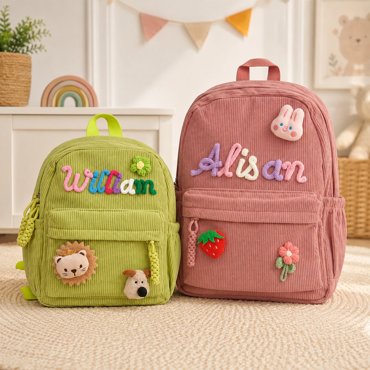 Personalized Kids Corduroy Backpack