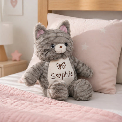 Custom Plush Cat – Add Name or Message on Chest