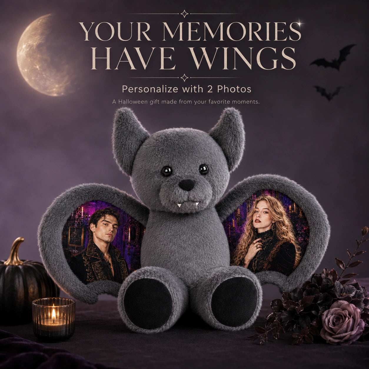 Personalized Halloween Bat Bear Plush 🦇🧸
