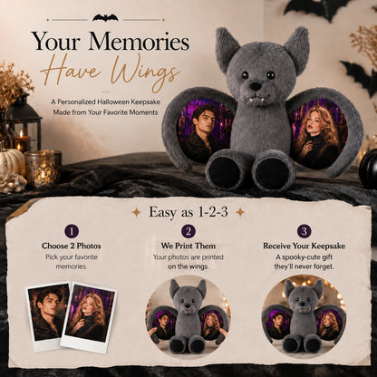 Personalized Halloween Bat Bear Plush 🦇🧸