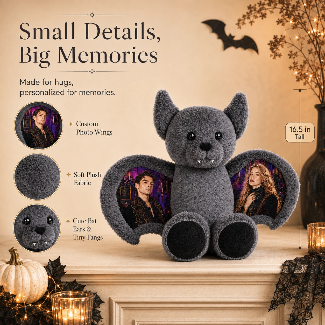 Personalized Halloween Bat Bear Plush 🦇🧸