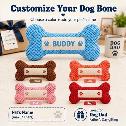 Personalized Squeaky Bone Toy