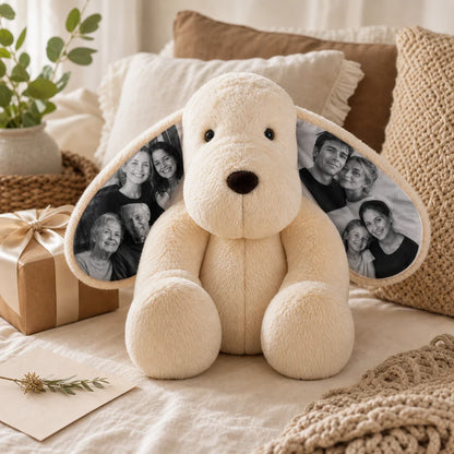 Personalized dog plush gift lifestyle scene