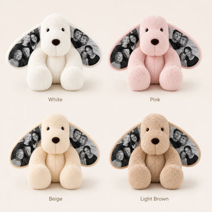 Color options for personalized dog plush with photo ears