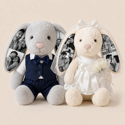 Custom Photo Wedding Bunny Plush