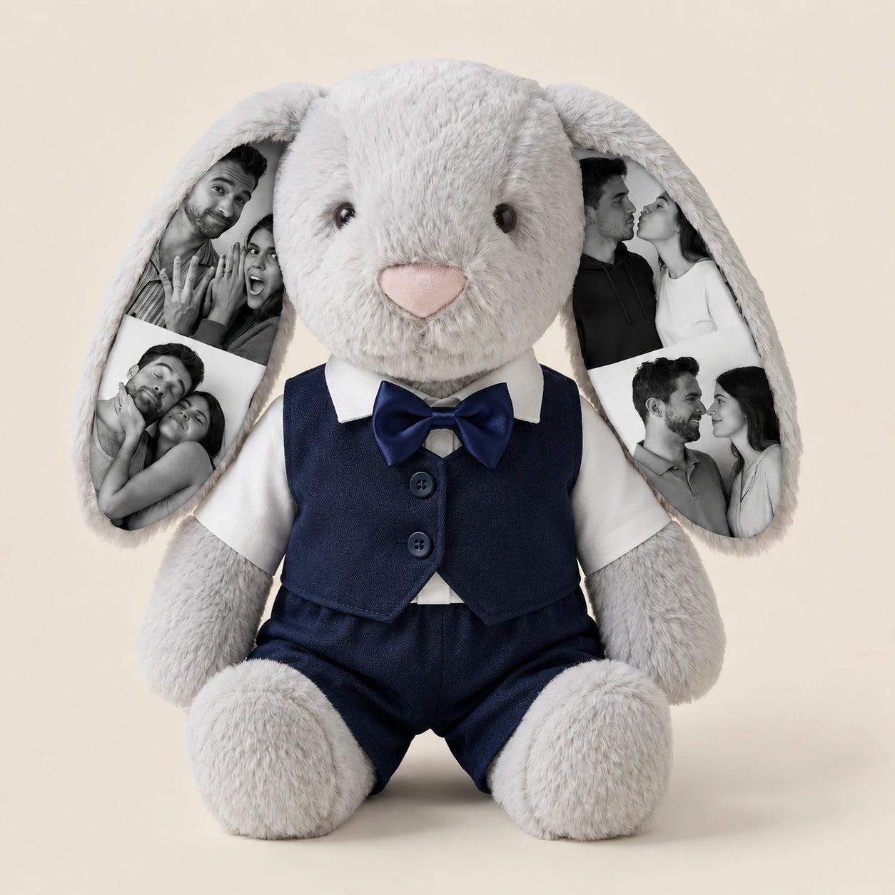 Custom Photo Wedding Bunny Plush