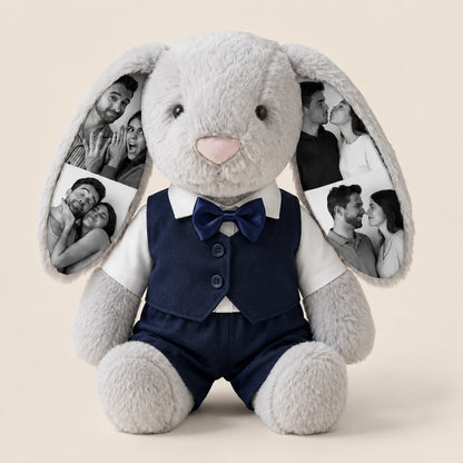 Custom Photo Wedding Bunny Plush